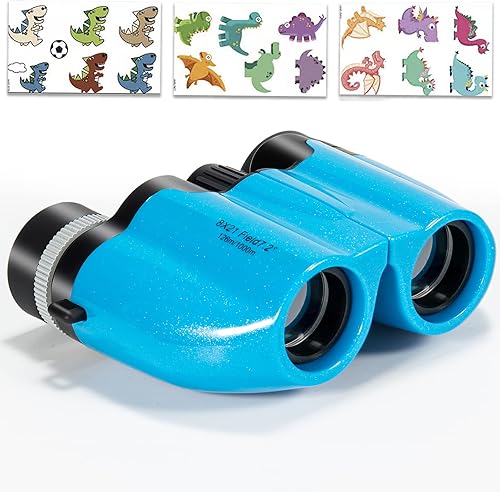 Miniatura 8 de Binoculares para niños - Prismáticos para niños con visión clara de poca luz, ocular grande de 8 x 21 pulgadas, binoculares compactos para adultos y