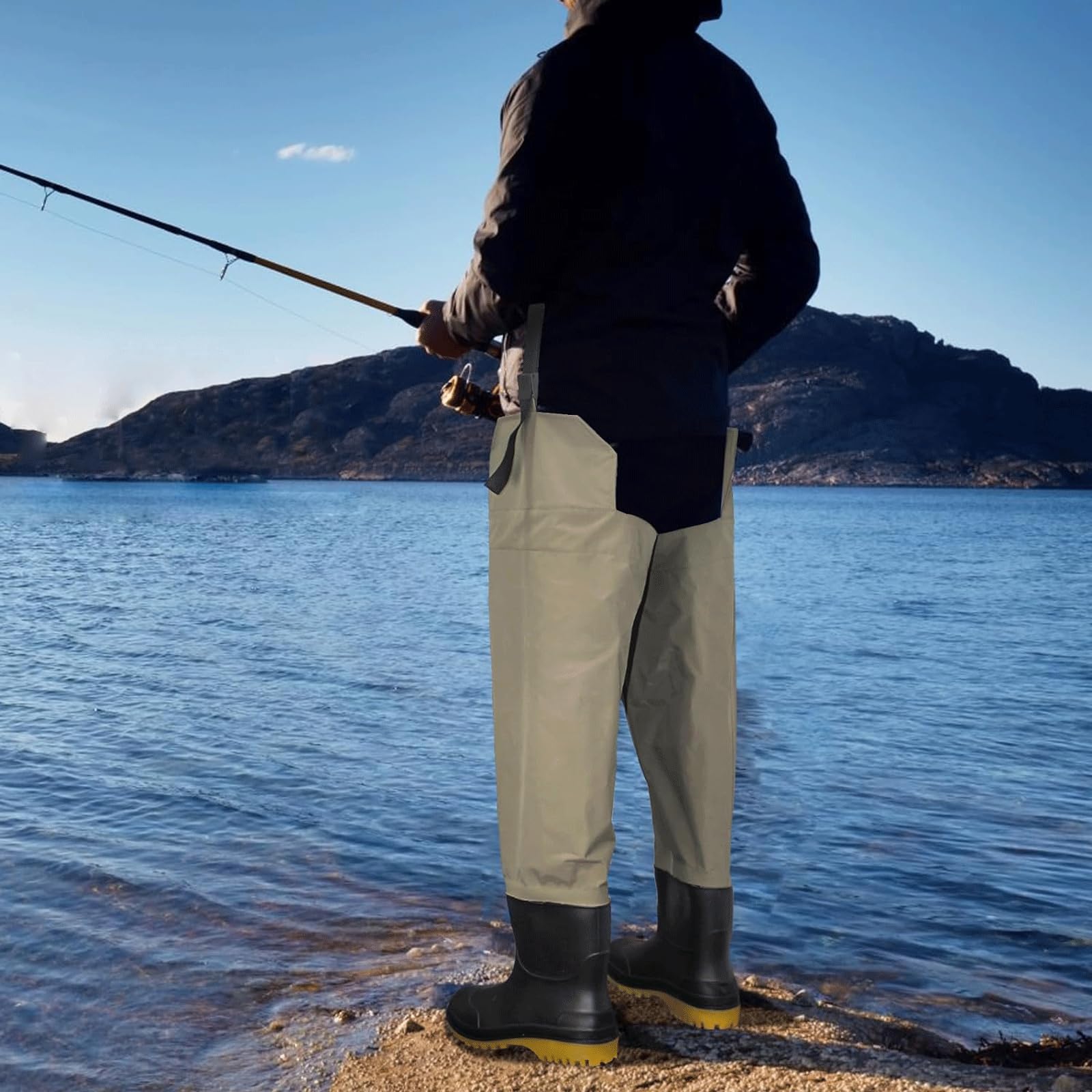 stivali da pesca Stivali da trampoliere con suola in gomma Stivali da pesca utilizzabili per quattro stagioni Stivali alla caviglia impermeabili per la caccia alla pesca acquatica stivali da pioggia