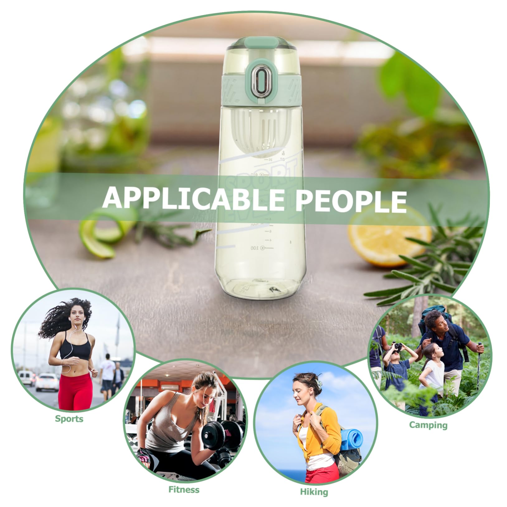 Toddmomy Sportpokal Faltbare Sportwasserflasche Träger Verschüttungsflasche Sportwasserflaschen für Frauen Wasserflaschen Klettern STK Light Green Wiederverwendbar