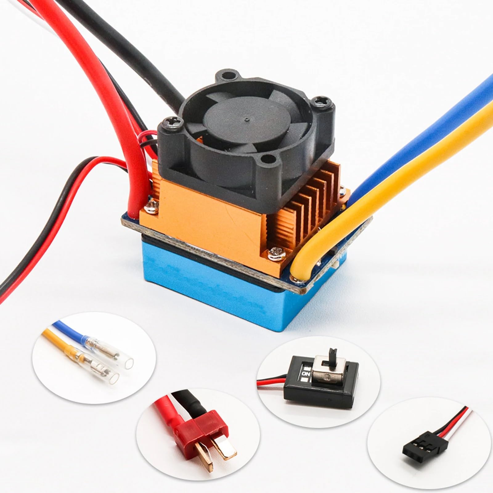 para 1/10 480A Controlador De Velocidad ESC Cepillado Impermeable con 5V/3A BEC RC Piezas Camiones Coches Accesorios Repuesto Modificados
