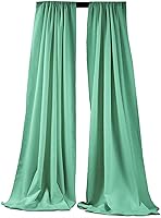 Vista 18 de New Creations Fabric & Foam Inc, 2 paneles de cortina de poliéster sin costuras de 5 pies de ancho, color negro, 2 paneles de 5 pies de ancho x 15