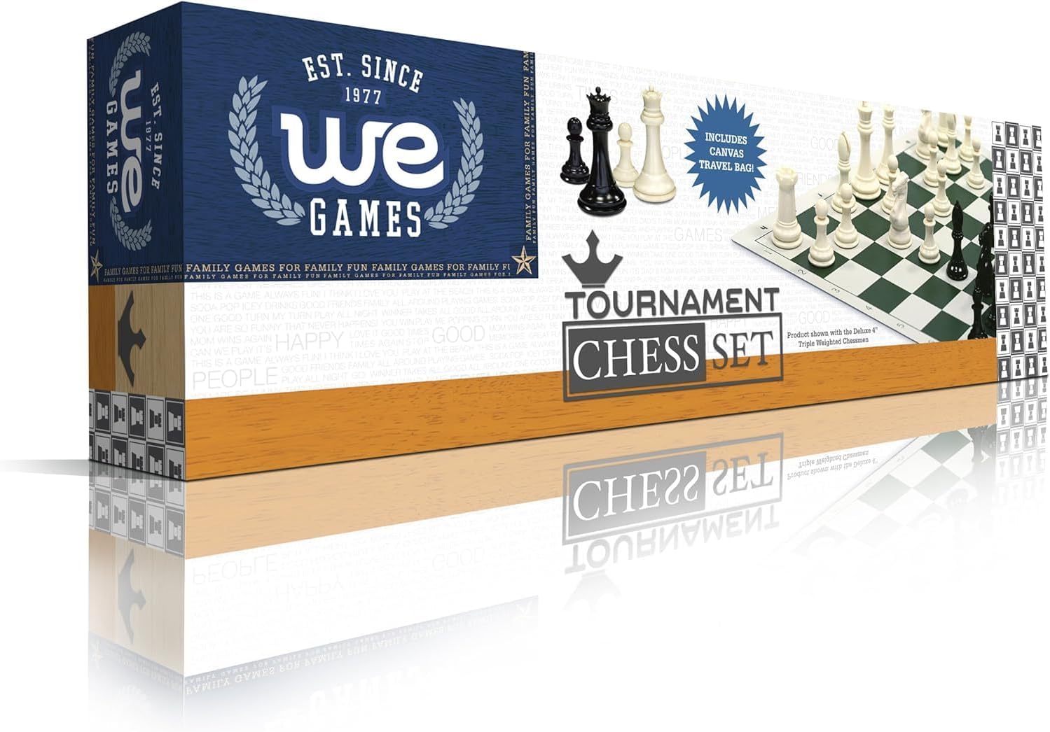 WE Games Ultimate Tournament Chess Set - Black Portable Chess Board, 4 in. King, Travel Chess Set with Foldable Silicone Mat, Canvas Bag, Triple Weighted Chess Pieces, Perfect Adult Travel Set
