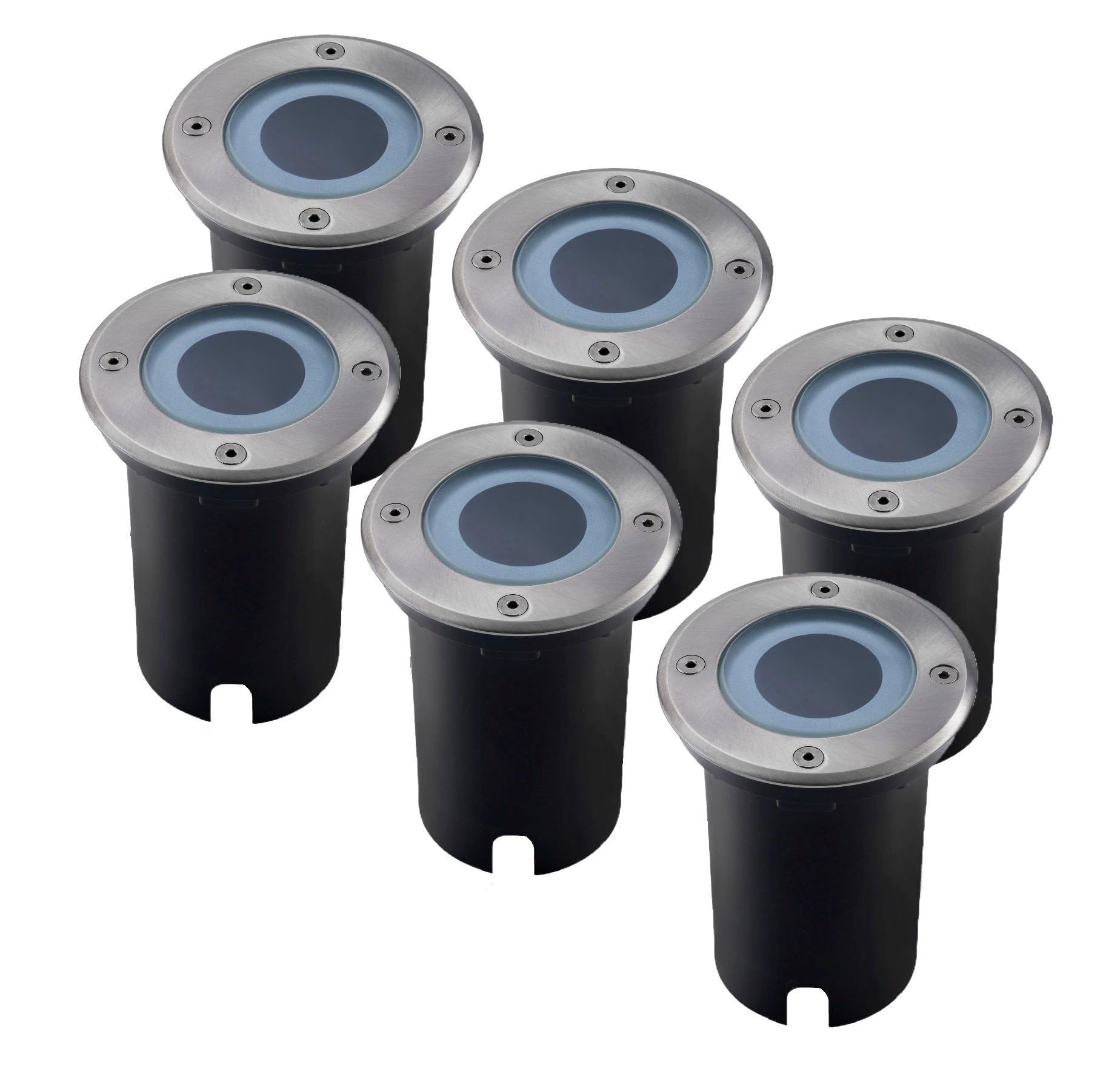 Ledvion 6er Set LED Bodenstrahler Außen IP67 3W 230V GU10 rund