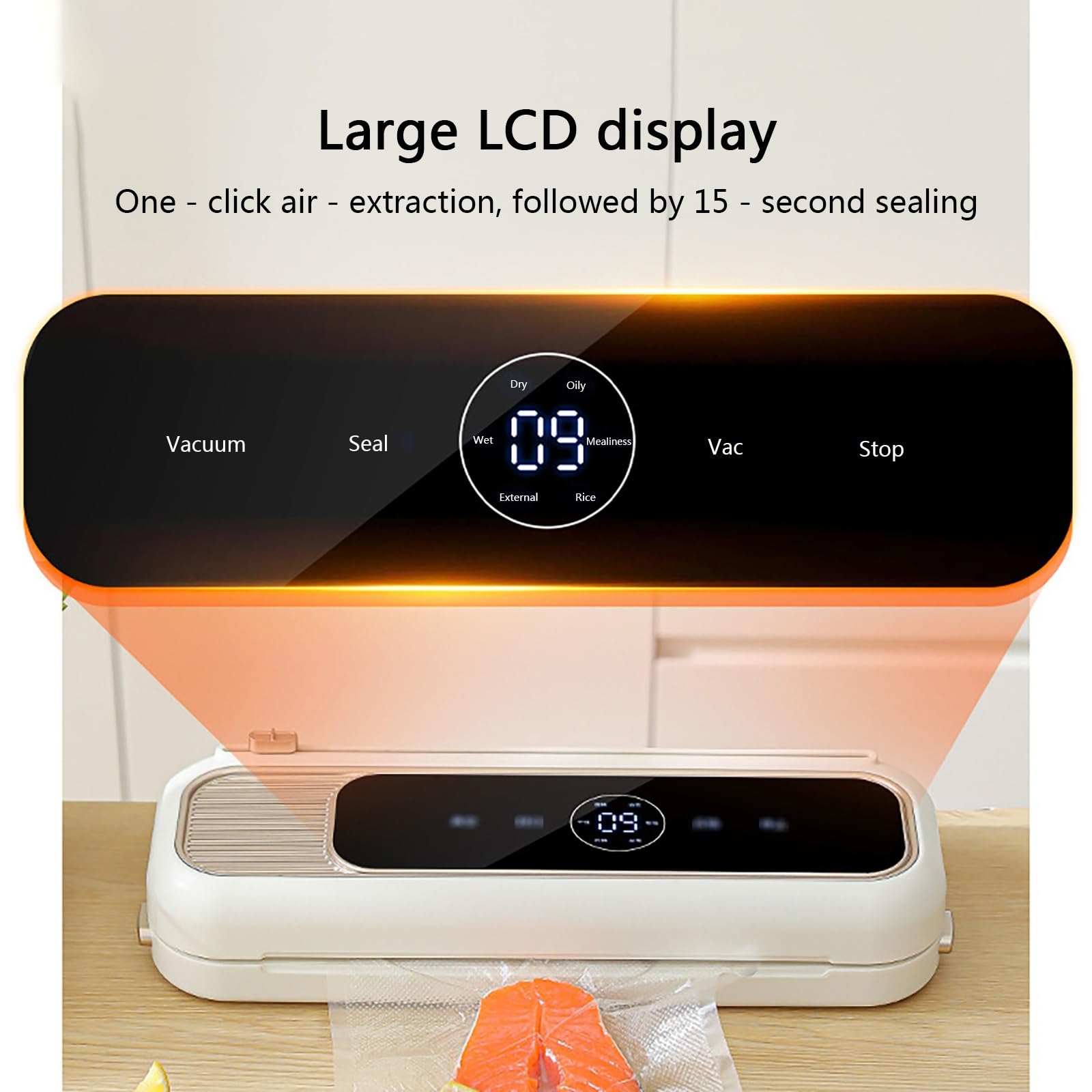 Scellante Sous Vide Automatique avec Coupe-sac Intégré, Aspiration Puissante pour La Conservation Des Aliments, Appareil de Cuisine Compact(Gray)