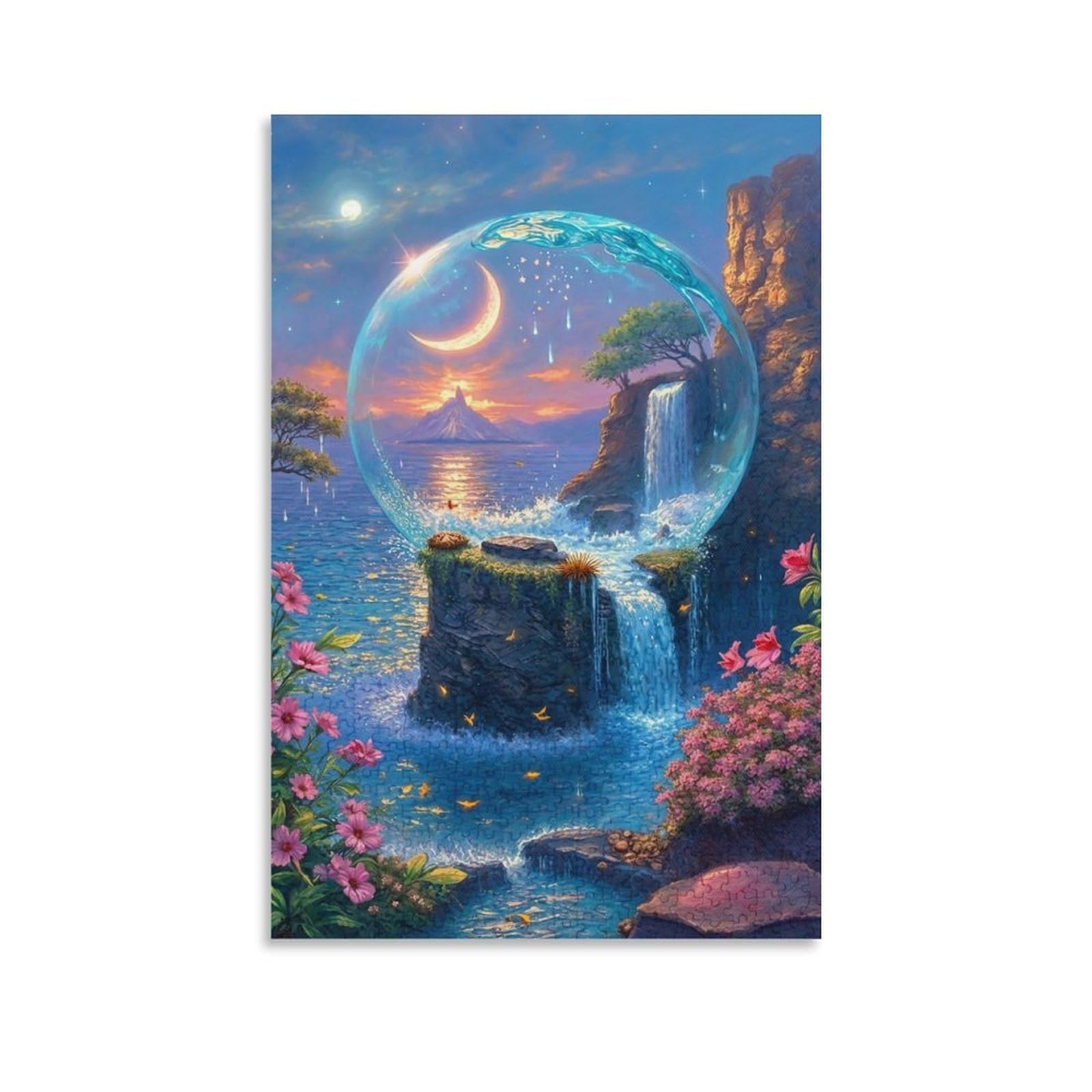 DHBANEIOK Fantasy Landscape Globe Poster Artwork Canvas Prints Picture Modern Canvas Wall Art Picture Wall Hanging for Home Decorations 24x36inch(60x90cm)