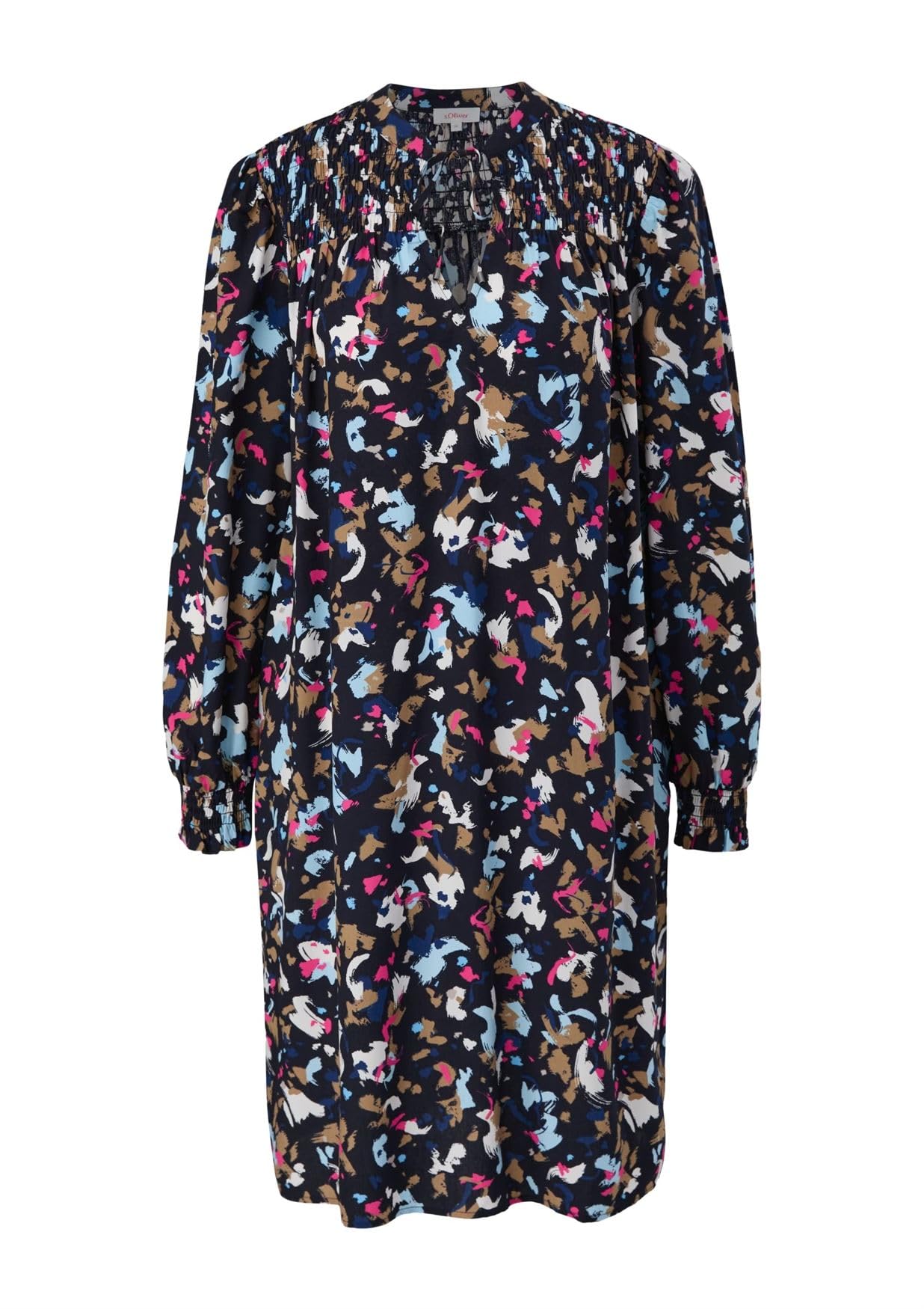 GIESSO Vestidos Cortos Para Mujer, Dobladillo Con Volantes, Color Liso, Cuello En V, Azul
