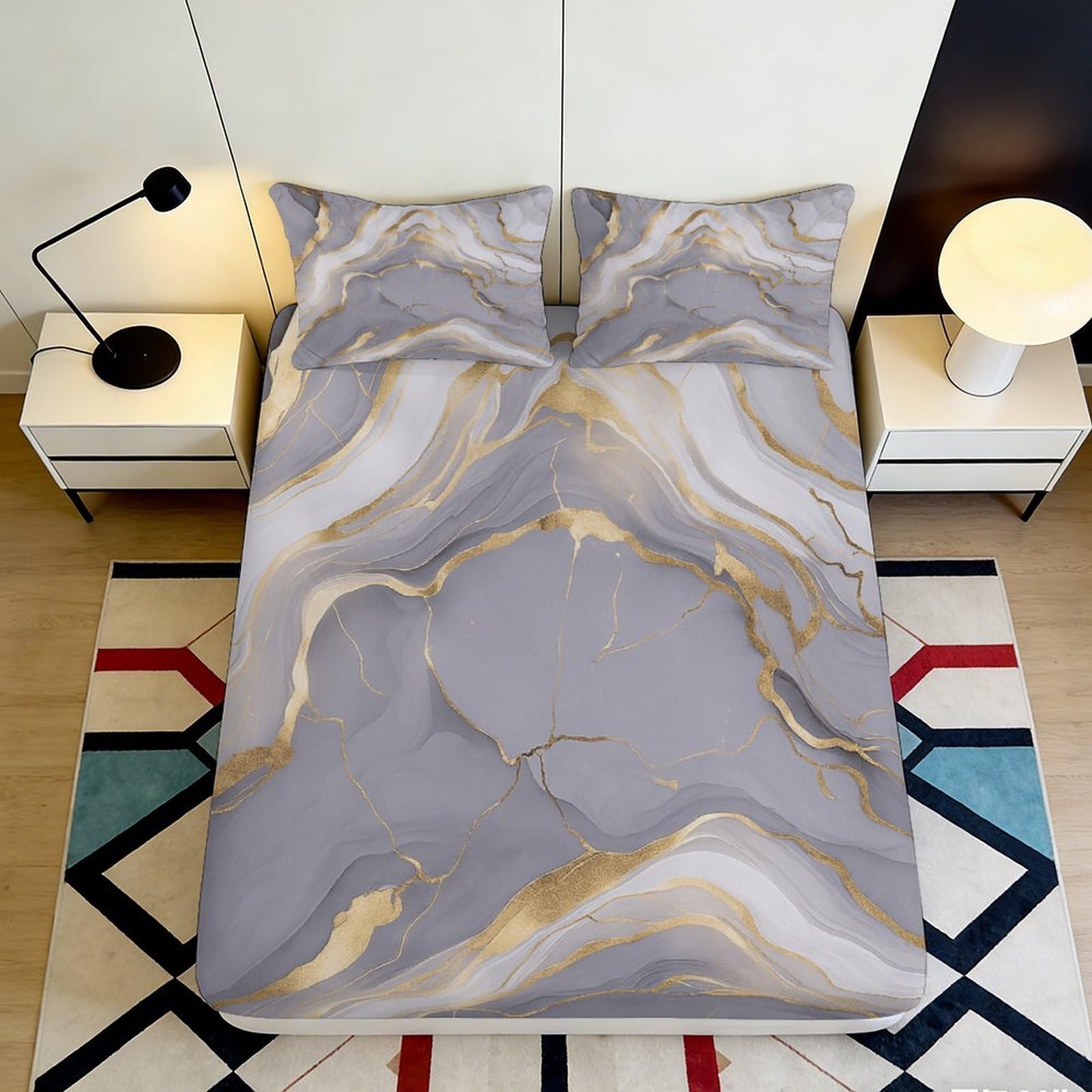3D Printed Rainbow Unicorn Fitted Sheet Microfiber Deep Pocket Non-Slip Bedroom Unicorn Mattress Fitted Cover Washable 90x200x25cm