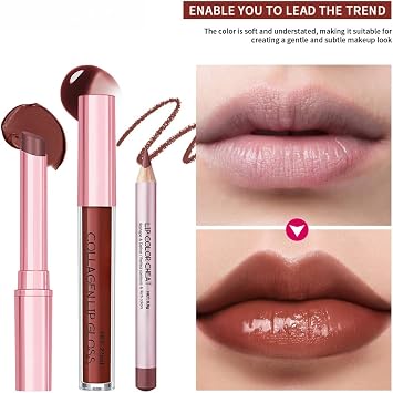 3PCS Matte Liquid Lipstick & Lip Liner Set, Long Lasting Lip Stain & Tinted Lip Balm, Hydrating Lip Gloss Set for Dry Lips,Tinted Lip Balm & Lip Liner Kit, Waterproof Lip Tint Makeup Kit (SET 3)