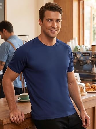 3/5 Pack Mens Sport T Shirts Quick Dry Short Sleeve Top S-2XL