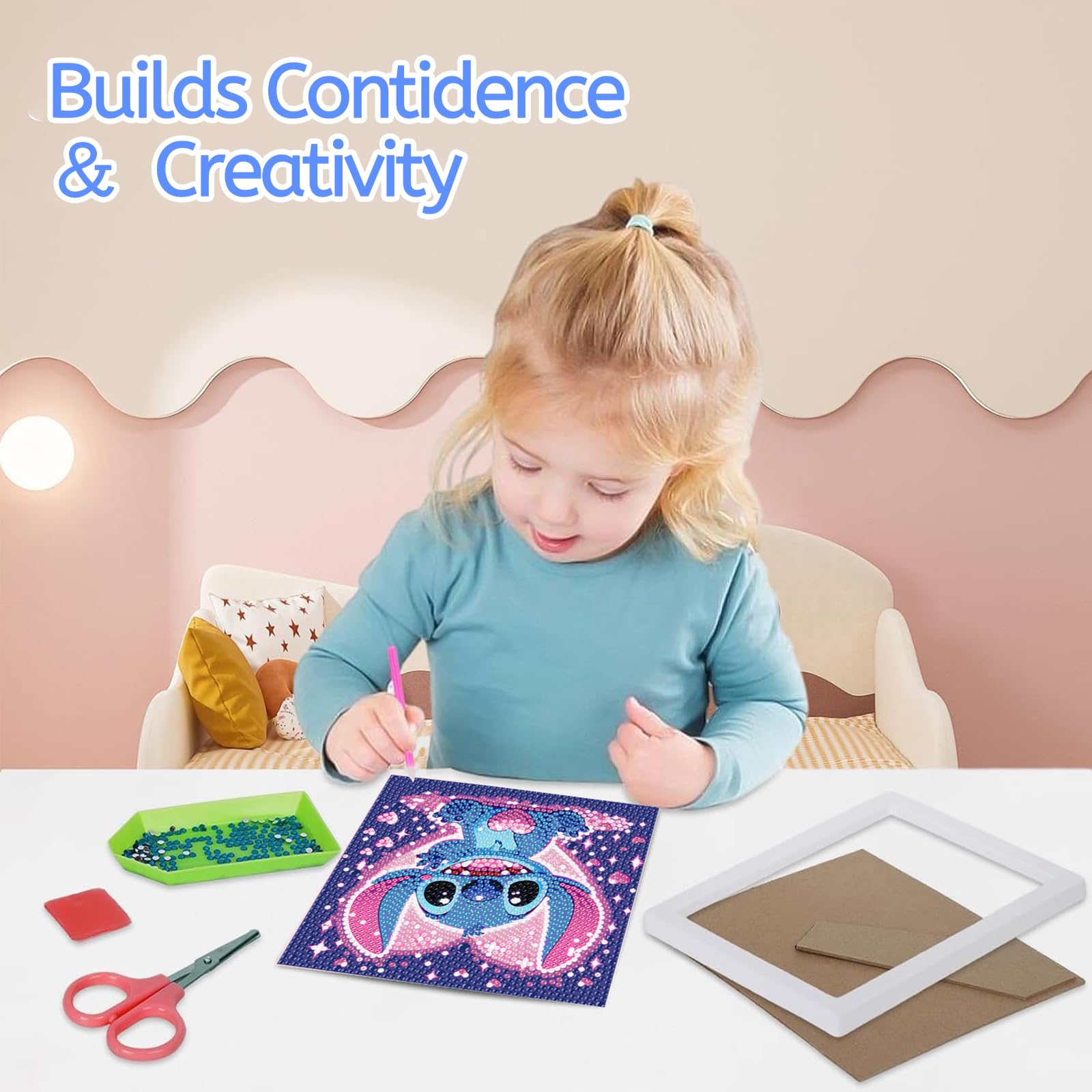 Kujinova 12 Kit Diamond Painting Per Bambini Tema Raperonzolo | Pittura Diamante 5D Fai Date Atossica Per Bambina E Principianti - 5