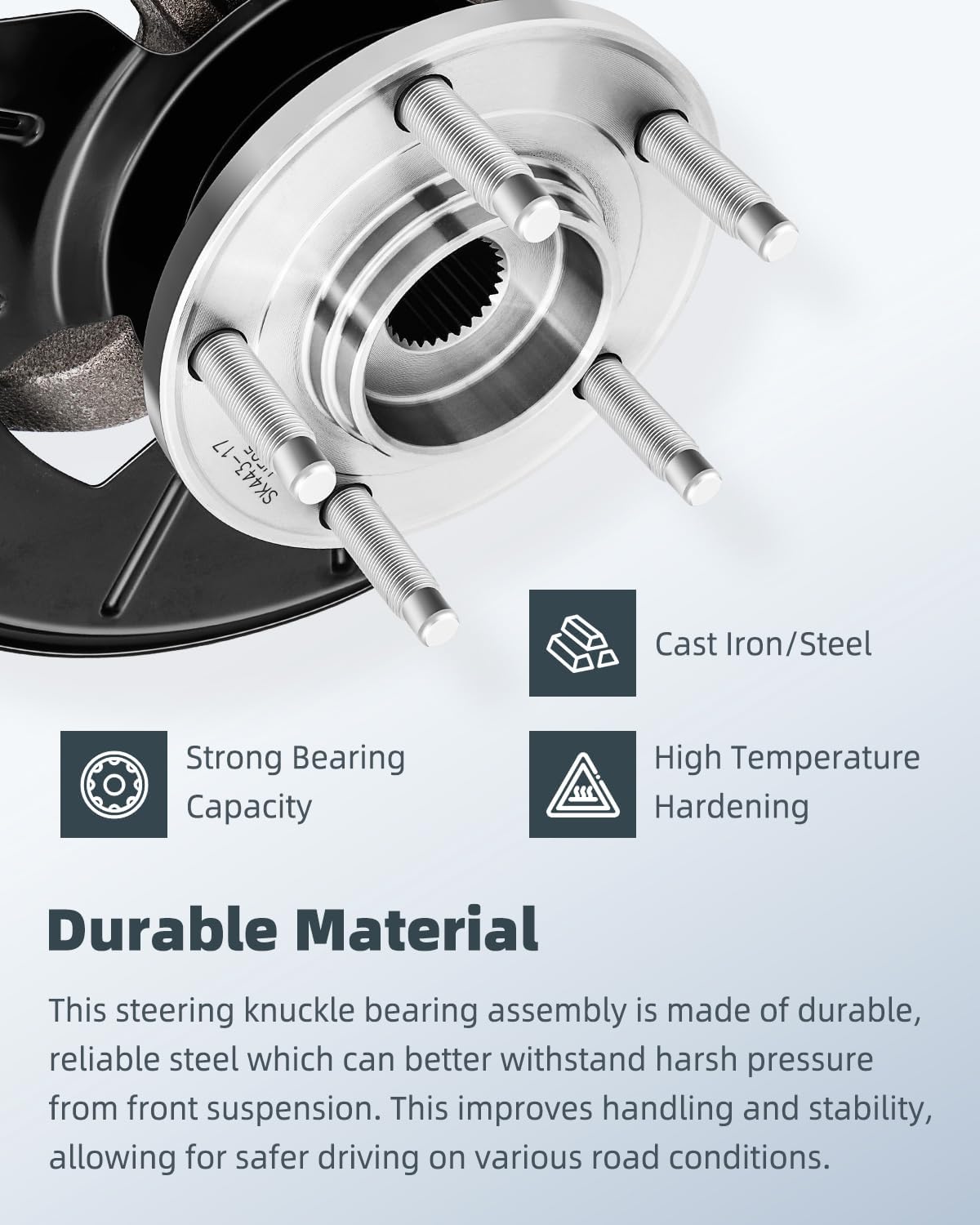 SCITOO Front Steering Knuckle and Hub Assembly 2005-2012 for Ford Escape, 2005-2006 2008-2011 for Mazda Tribute, 2005-2011 for Mercury Mariner LK015 698-405 for Left Driver Side