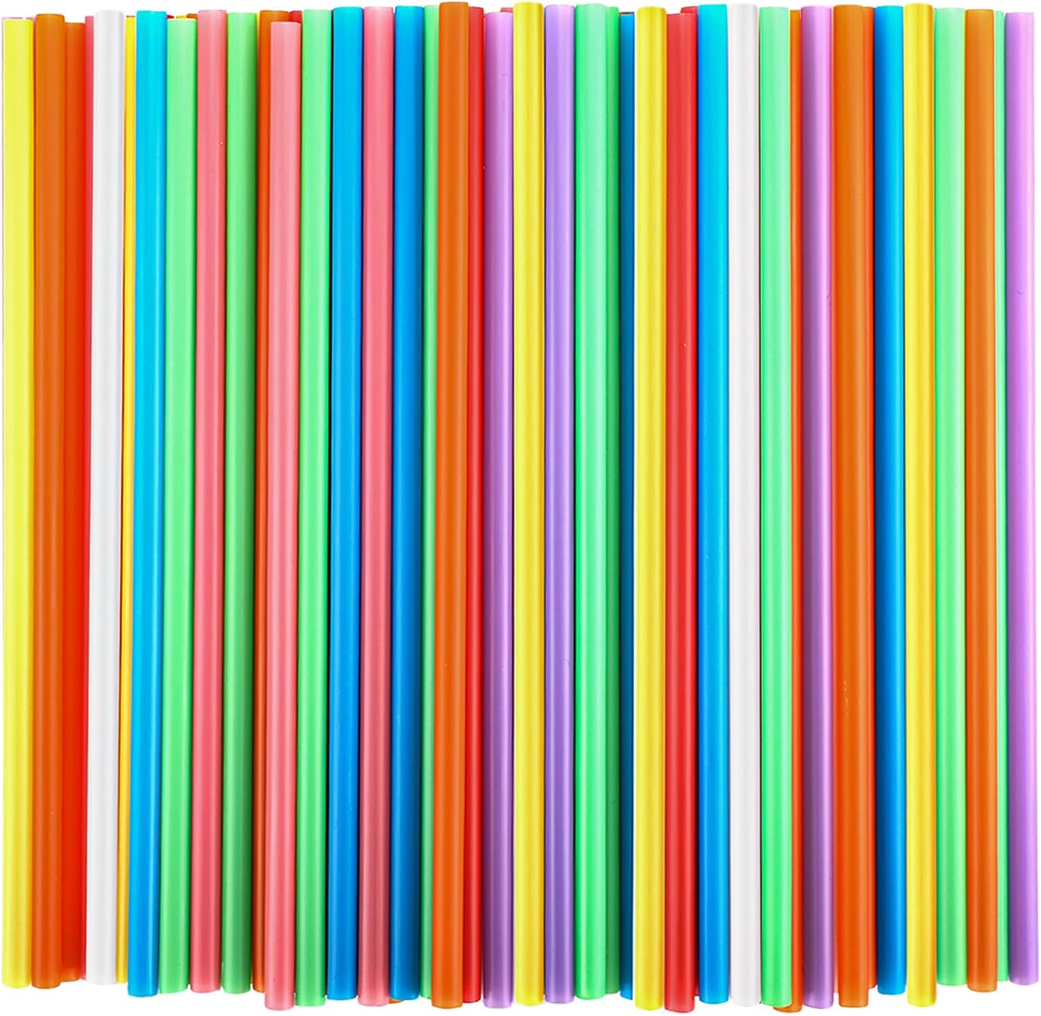 100 Pcs Colorful Plastic Straws, Disposable Drinking Straws, 8.26" Long and 0.23'' Diameter