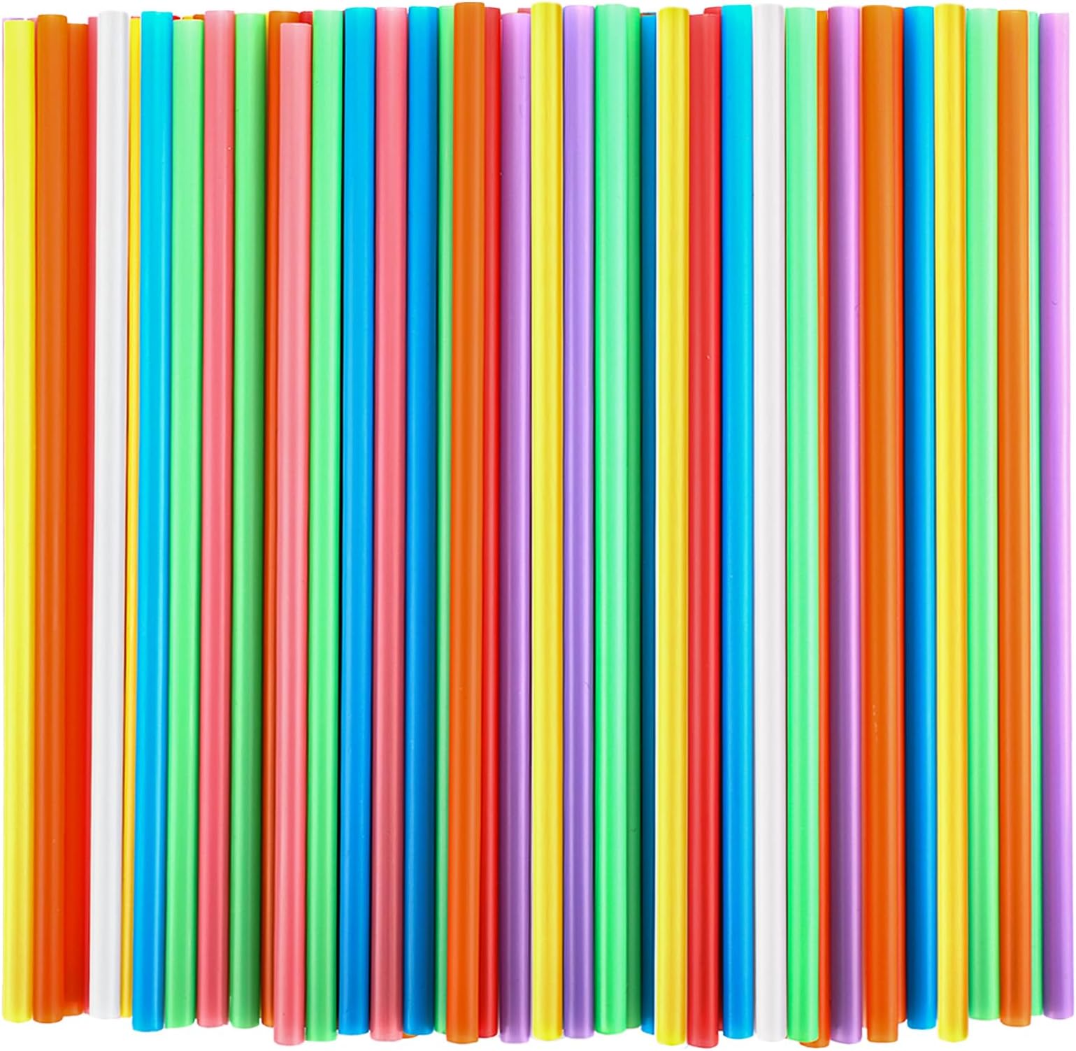 300 Pcs Colorful Plastic Straws, Disposable Drinking Straws, 8.26" Long and 0.23'' Diameter