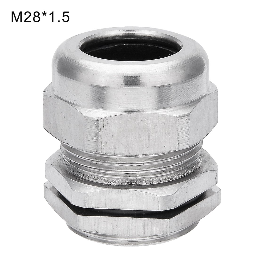 Aexit M28 * 1.5 Metalowe wodoodporne złącze Łącznik Dławik kablowy z nakrętką zabezpieczającą(M28*1.5 écrou fixation connecteur imperméable métal presse-étoupe farce