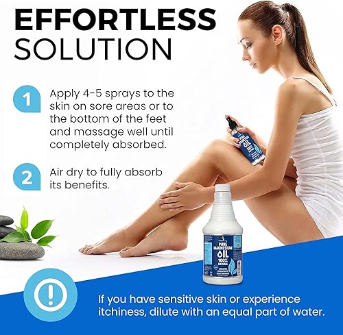 Miniatura 4 de Spray de aceite de magnesio puro de 32 onzas Spray tópico de magnesio para dormir extra fuerte Menos picazón Menos picazón Aceite 100% natural y