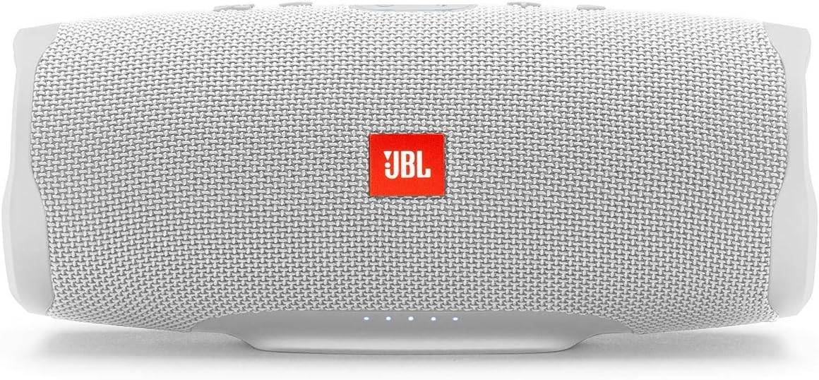 JBL Charge 4 Waterproof Wireless Bluetooth Speaker Bundle with Portable Hard Case - White
