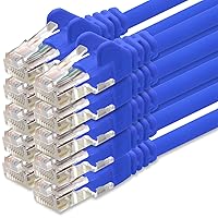 1aTTack.de 0,25m Cavo di Rete blu - 10x - Cat.6 Ethernet Gigabit Lan RJ45 10 100 1000 Mbit s