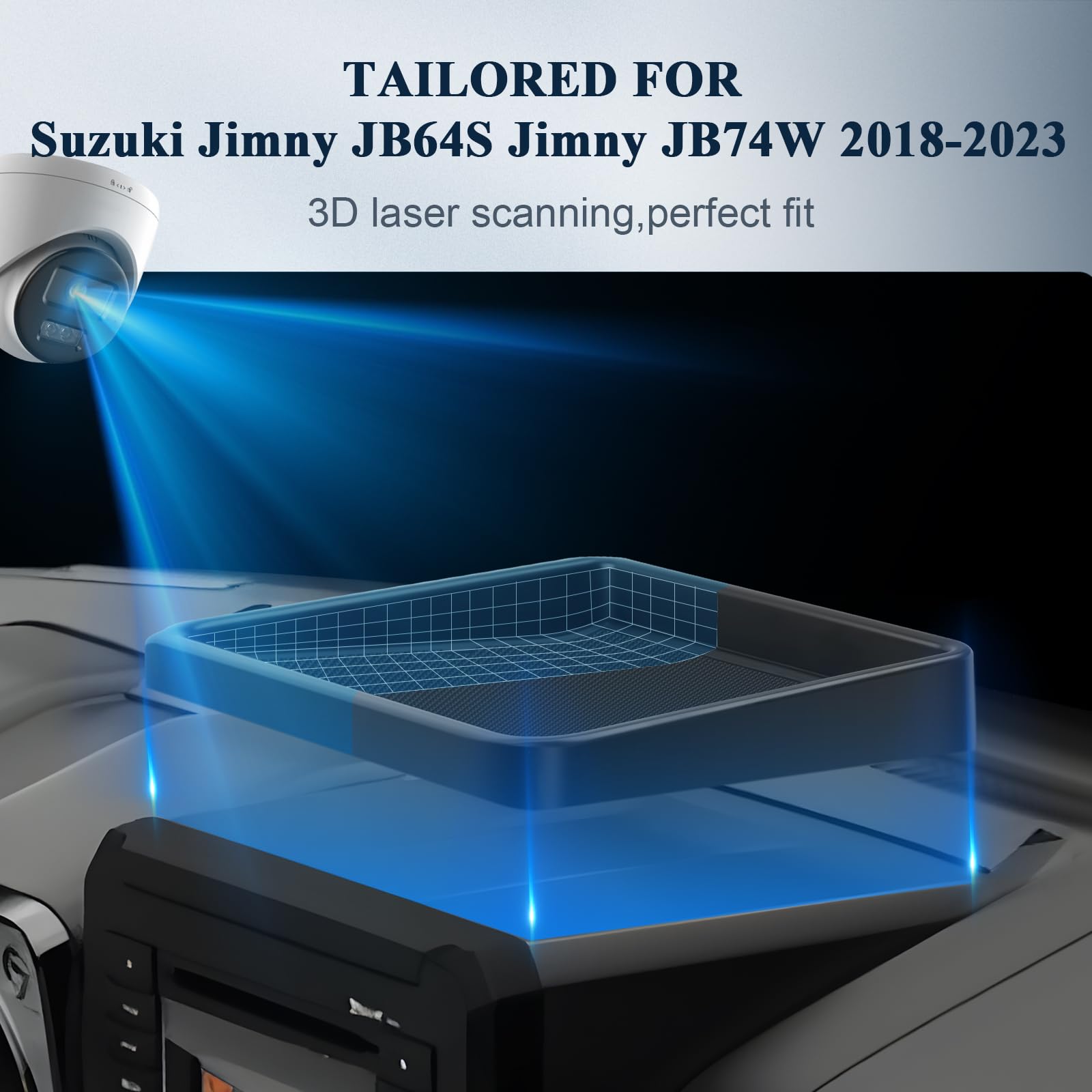 BIBIBO Scatola portaoggetti per cruscotto compatibile con Suzuki Jimny JB64 JB74 2018-2024, organizer per console centrale, organizer per console tablet Jimny JB74, accessori Jimny