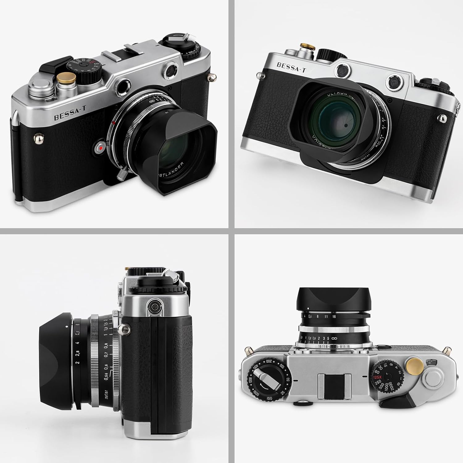 Haoge Square Metal Lens Bayonet Hood for Voigtlander 35mm F2 35mm F1.5 28mm F2.0 Type I & II Ultron Aspherical Vintage Line Leica VM Mount Lens LH-VM13P-NB Replace LH-12 LH-4N