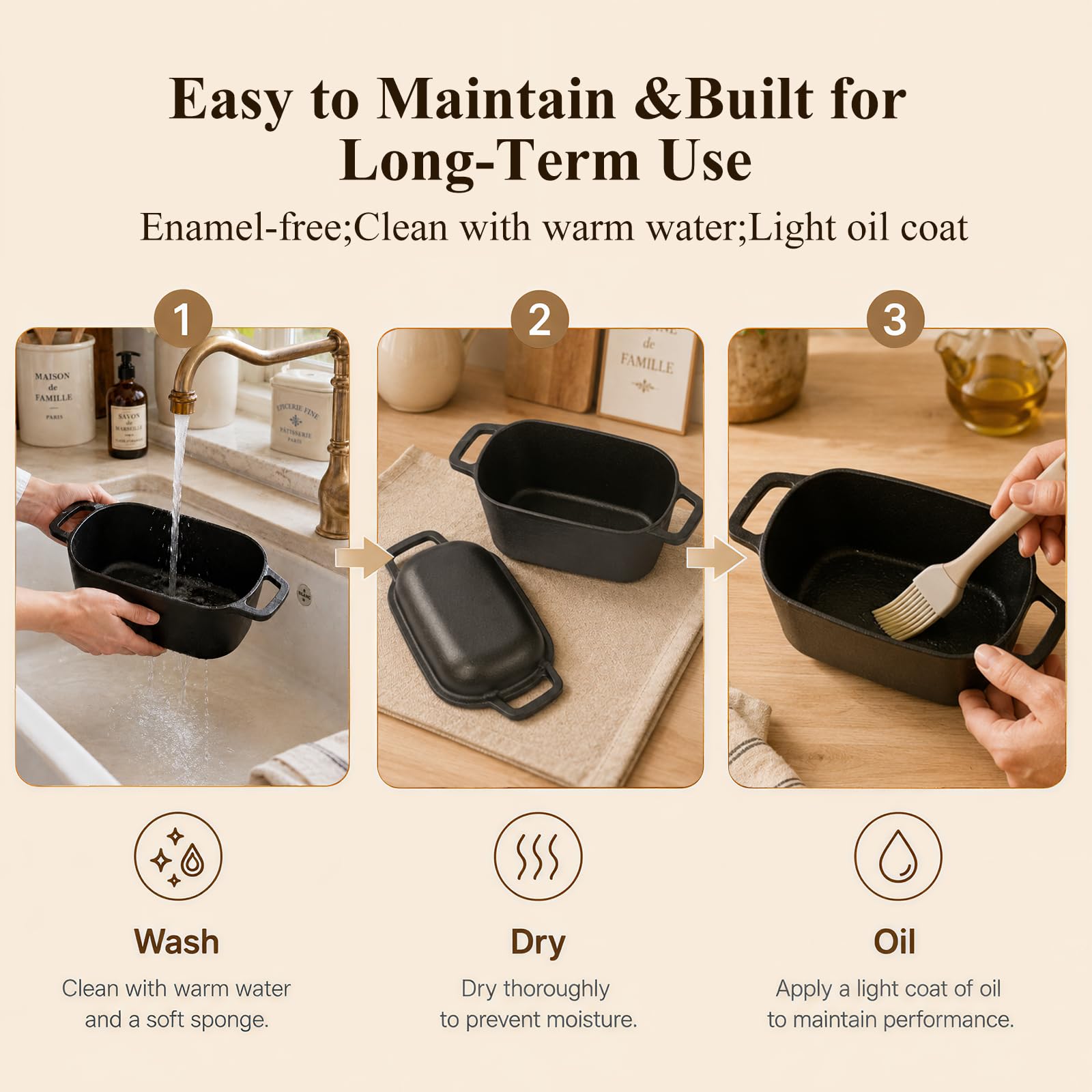 QuliMetal Brotbackform mit Sauerteig-Brotback-Set, ovaler Sauerteig-Brottopf mit Deckel, vorgebrannt,3.4L, strapazierfähig, hausgemachte Brotherstellung