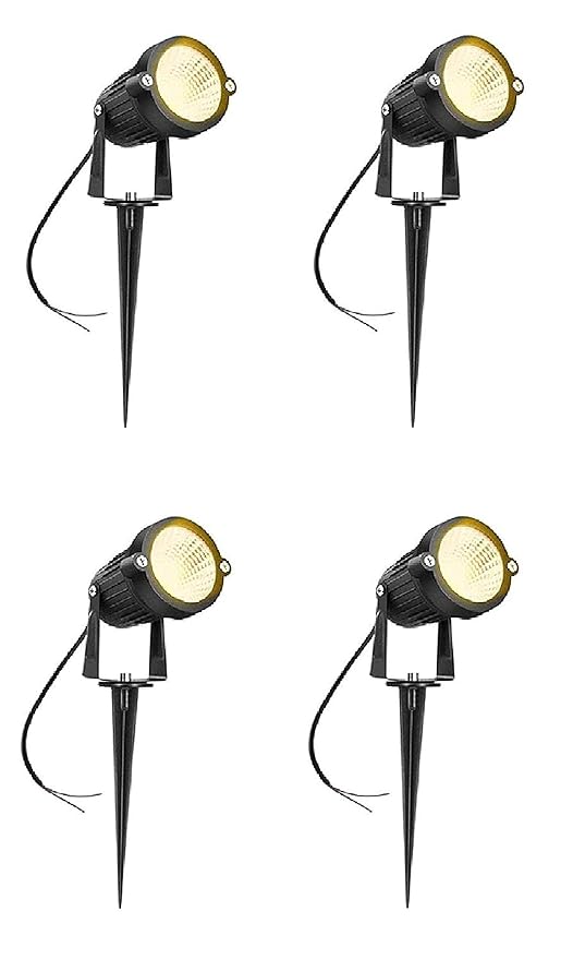 Orsish 3watt Warm White Color LED Garden Light Outdoor Waterproof Adjustable Spike Light with Warranty (Pack of 04.)