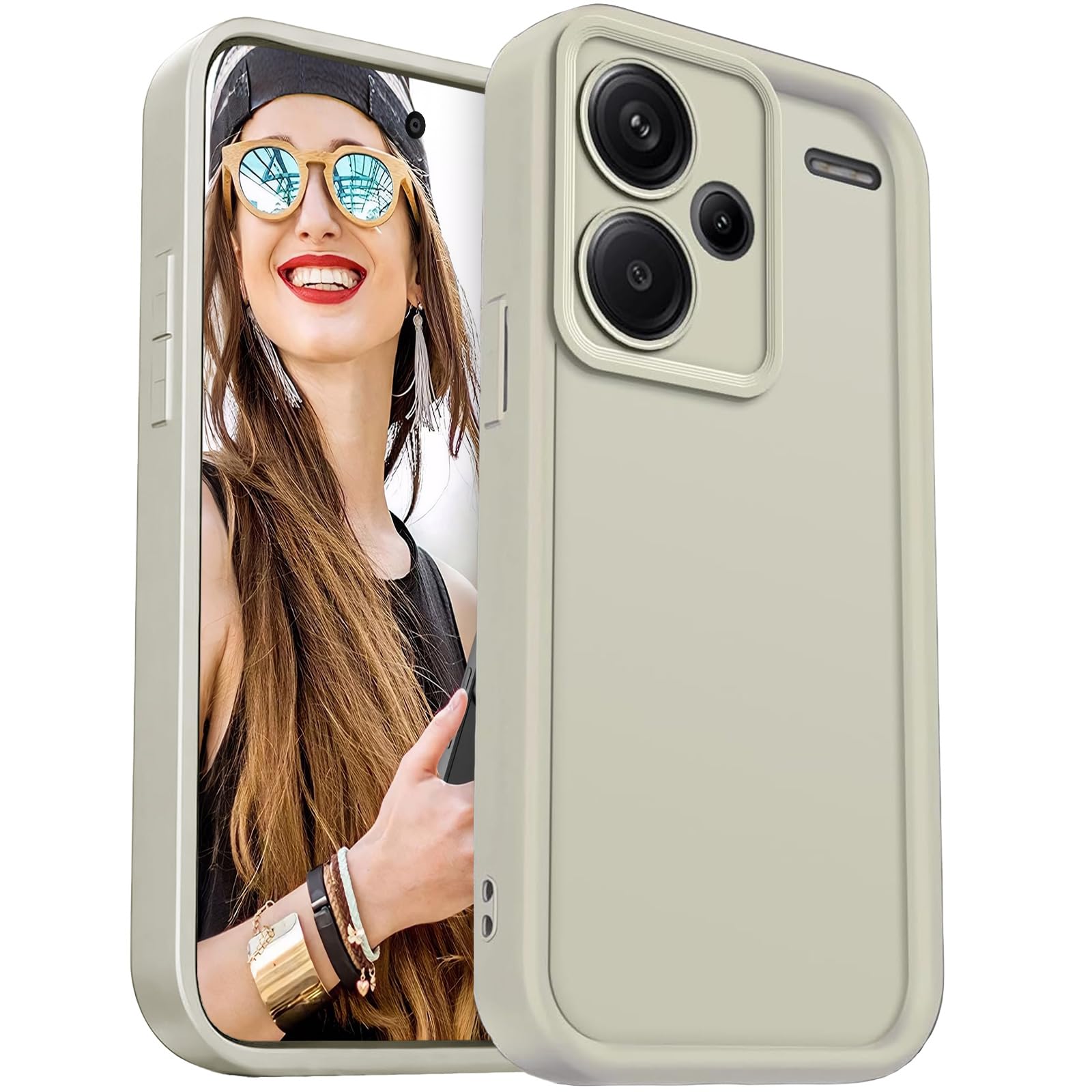 YUXING Silicone Cover per Xiaomi Redmi Note 13 Pro Plus 5G (13 Pro+ 5G) - Moda Modello Carino Custodia Design Sottile Slim Cover Antiurto, Antiscivolo Elegante, Protezione Totale (Bianco