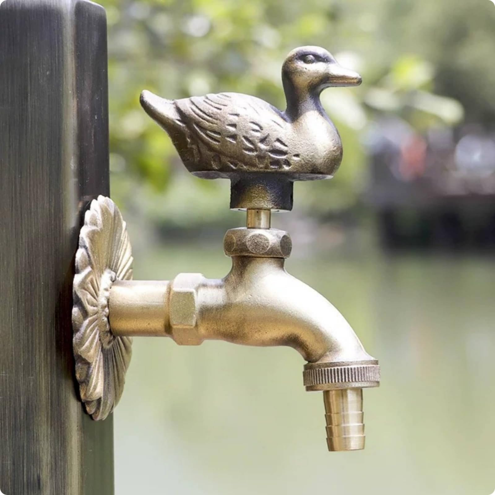 Robinet Jardin avec Rosace Antique, style to 3