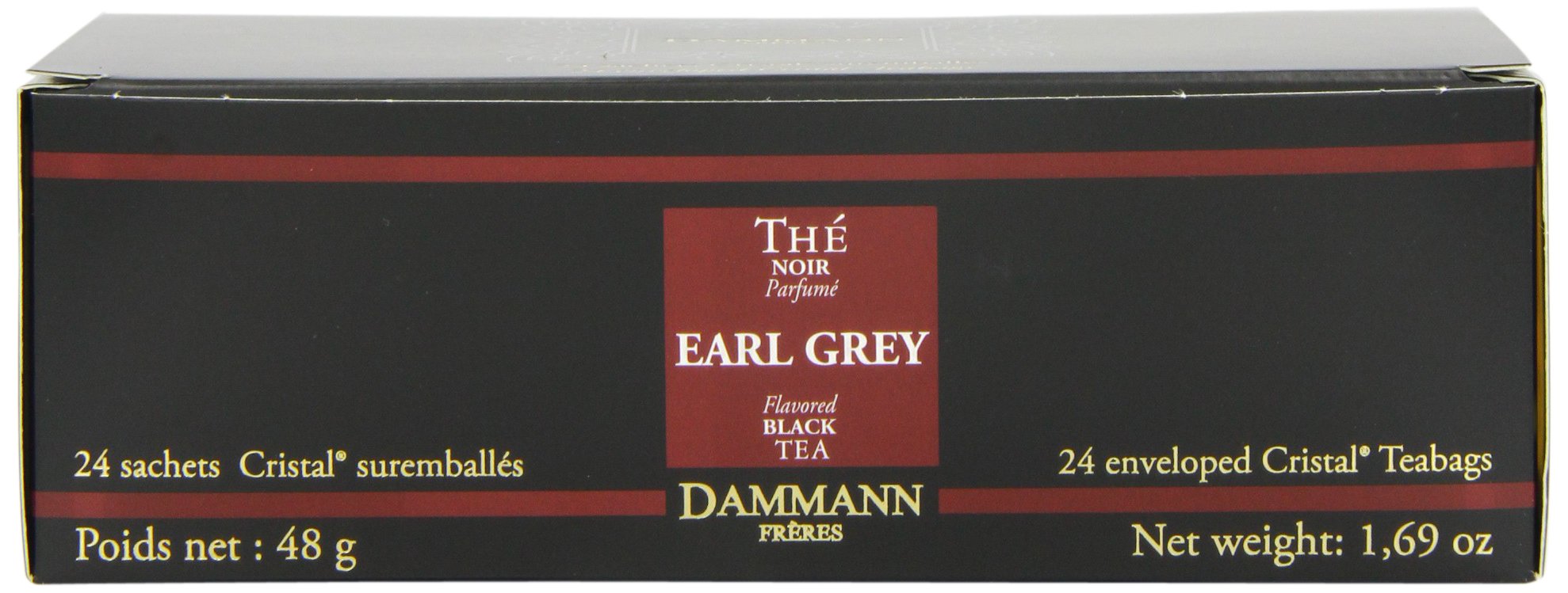 Dammann Earl Grey pojedynczo pakowane kryształowe herbatki (2 sztuki, łącznie 48 torebek herbacianych)