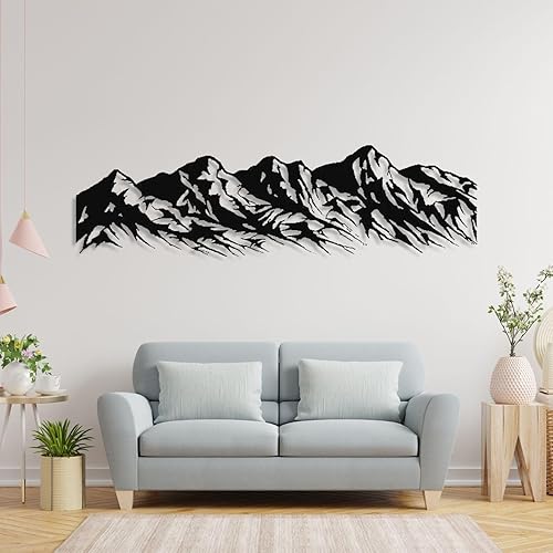 Miniatura 6 de Decoración de pared de metal, arte de pared de montaña de metal, decoración de sala de estar, letrero de pared, arte de pared de metal, decoración