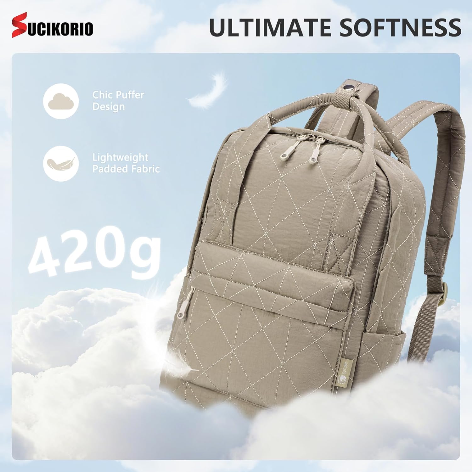 40X30X10 Personal Item Travel Backpack Carry On Luggage Flight Approved Quilted Puffer 14'' Laptop Backpack Daypack