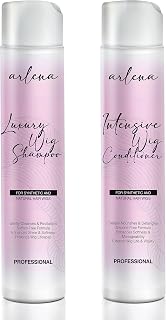 Arlena Luxury Wig Shampoo and Conditioner Set for Synthetic and Natural Hair Wigs - Made in USA, Sulfate-Free, Enhances Shine & Softness, Prolongs Wig Lifespan, Deeply Nourishes & Detangles