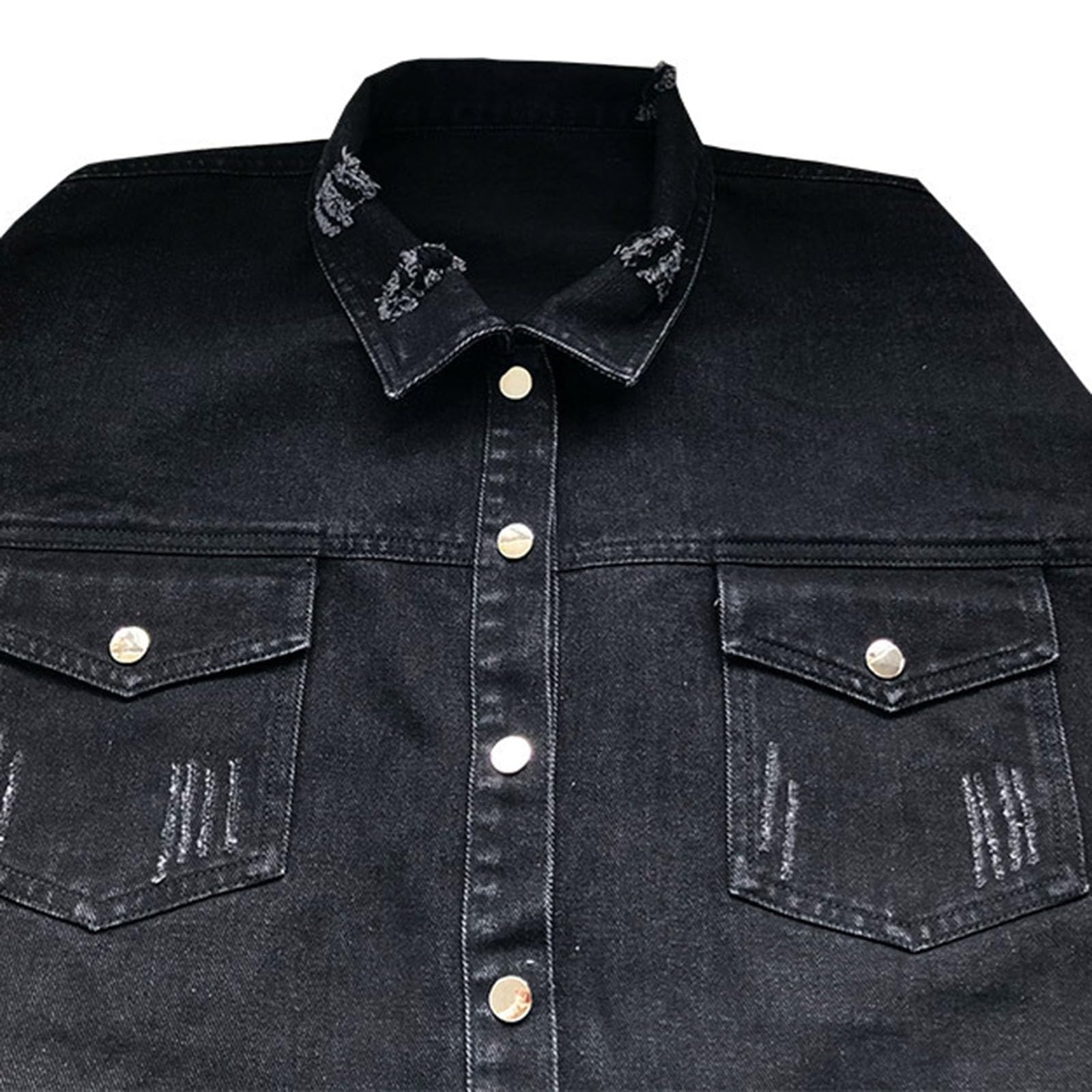 Chaqueta Vaquera para Mujer, Chaquetas De Mezclilla Chaqueta De Elástica De Manga Larga con Bolsillo Cazadora Vaquera Chaqueta Entretiempo Mujer Chaqueta Mujer Primavera Chaqueta De Estudiante Y2k