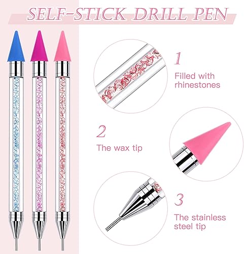 Miniatura 3 de ZYNERY 4 bolígrafos de cera, bolígrafos de pintura de diamante, no necesita cera, bolígrafos autoadhesivos, bolígrafos de arte de diamante para
