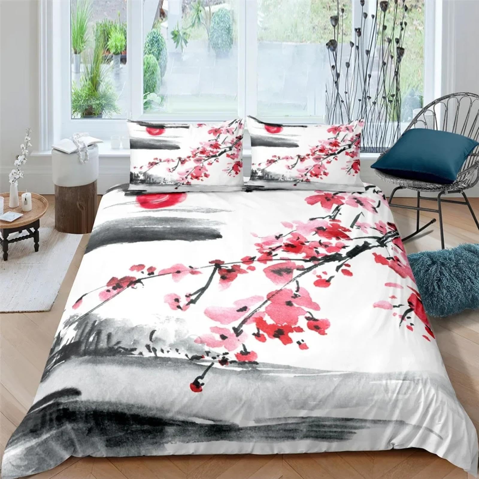 Housse de couette à fleurs grand lit ensemble de literie floral