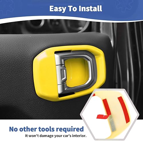 Miniatura 5 de RT-TCZ Para Jeep JL Interior Manija de la Puerta Cubierta del Tazón Trim para Jeep Wrangler JL JLU Gladiator JT 2018-Present Amarillo Interior