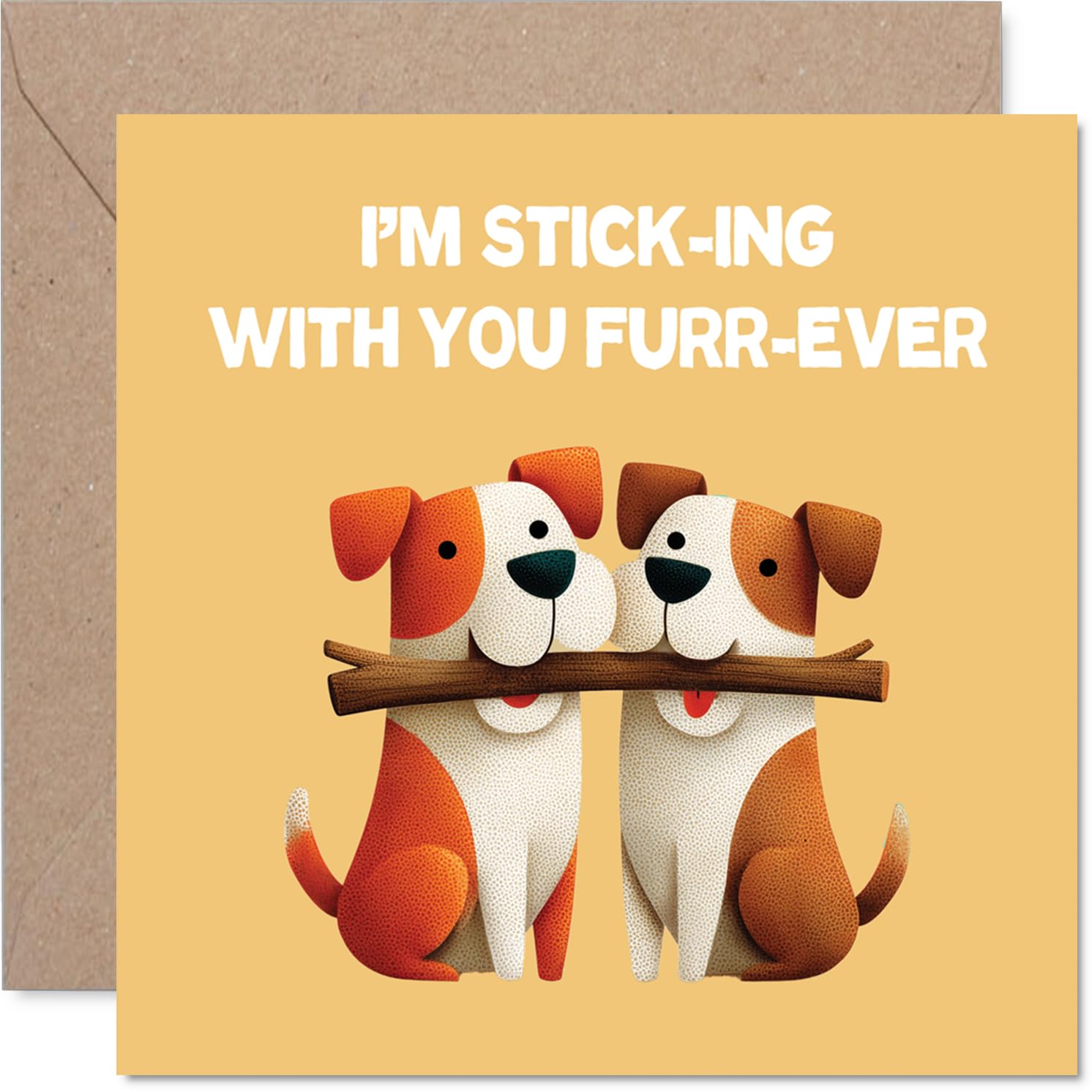 Cute Anniversary Card - Stick-ing with you - Adorable Happy Anniversary Card for Women Men, 145mm Joke Humour Anniversaries Greeting Cards
