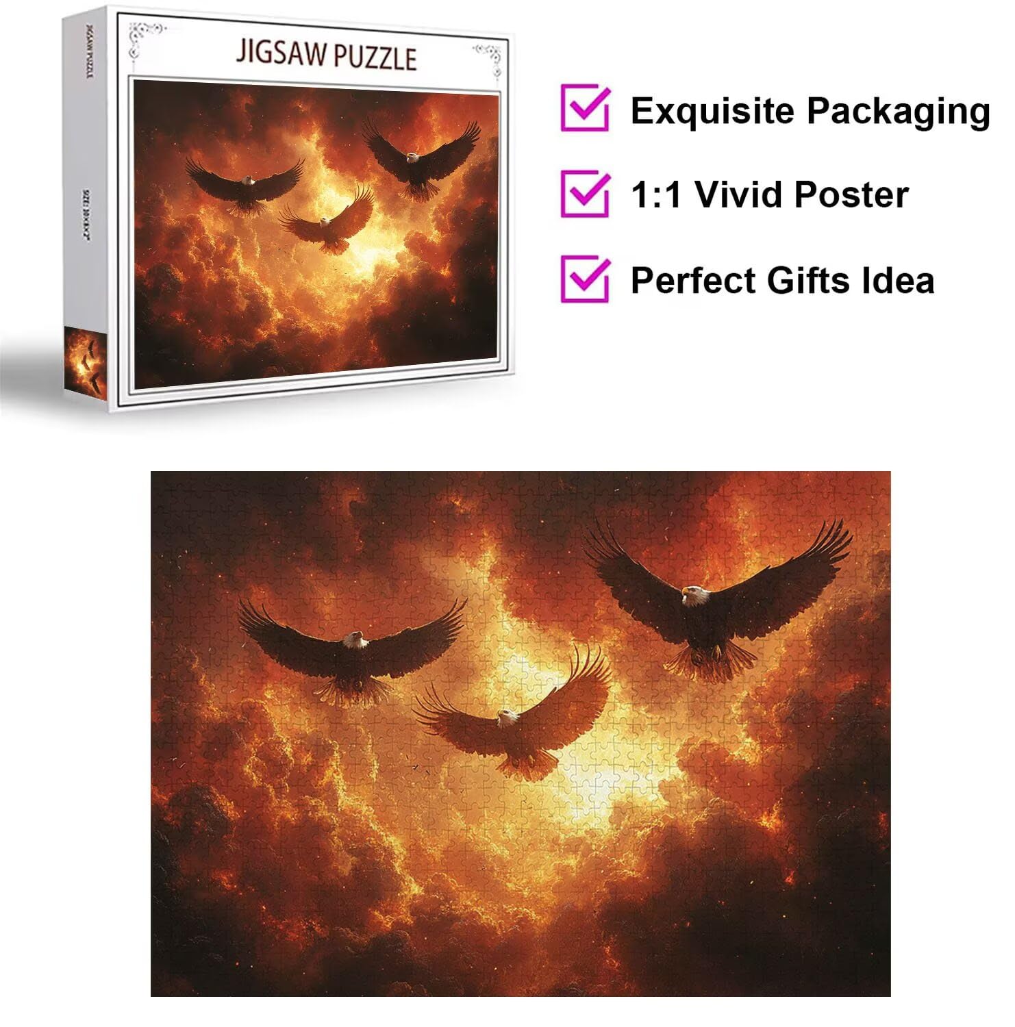 Puzzle 6000 Pezzi L'aquila Puzzle Classici per Gioco Familiare, n-408 | Impossibile Puzzles, Intrattenimento Creativo, Rilassamento Intelligence, Regalo per Amore e Amico, Home Decor, Sole calante