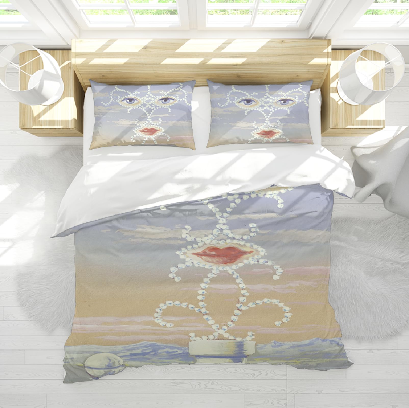 Parure housse de couette microfibre lavée douce et infroissable avec fermeture éclair
