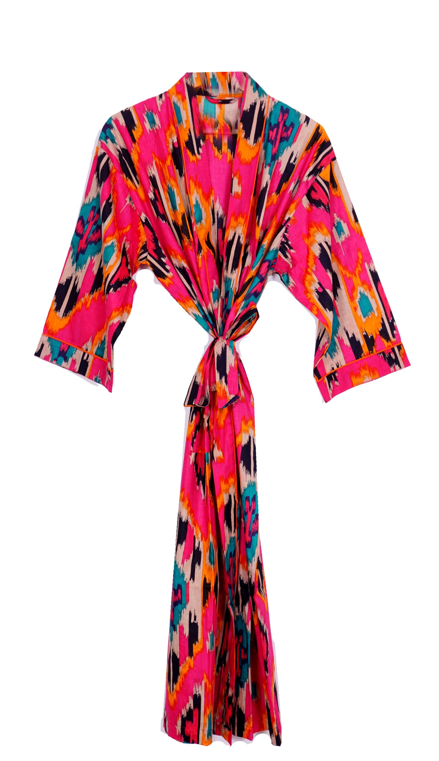 Pure 100% Cotton Robe For Womens Bathrobe Dressing Gown Long sleepwear Free Size Kimono