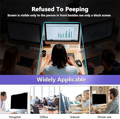 Miniatura 7 de Pantalla magnética de privacidad de 27 pulgadas para monitor con relación de aspecto 16:9, pantalla de privacidad extraíble para monitor de