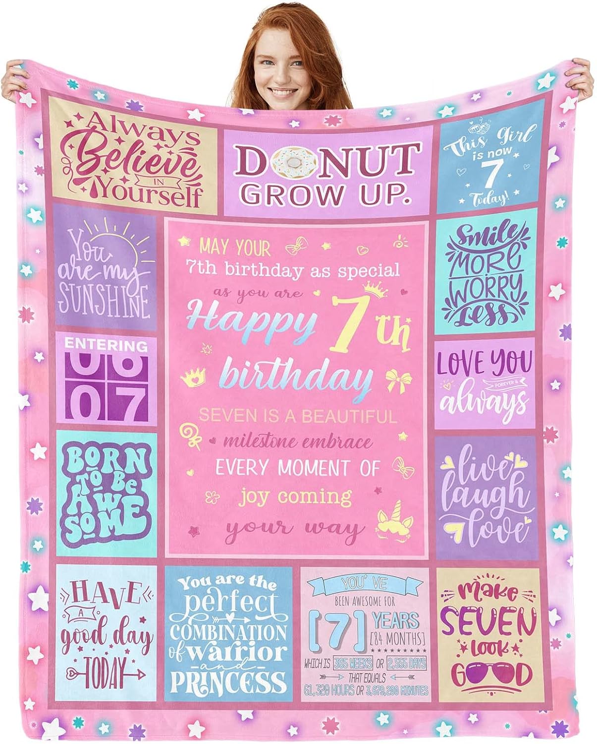 BRITHHAHA 7 Year Old Girl Gifts Blanket,7 Year Old Girl