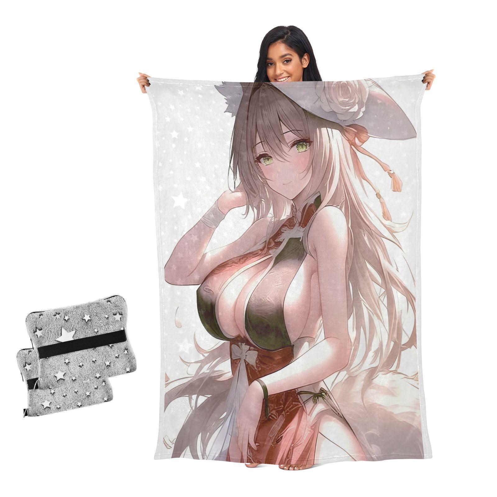 Manta para sofá roja anime para regalo original de mujer y hombre amante de cultura japonesa