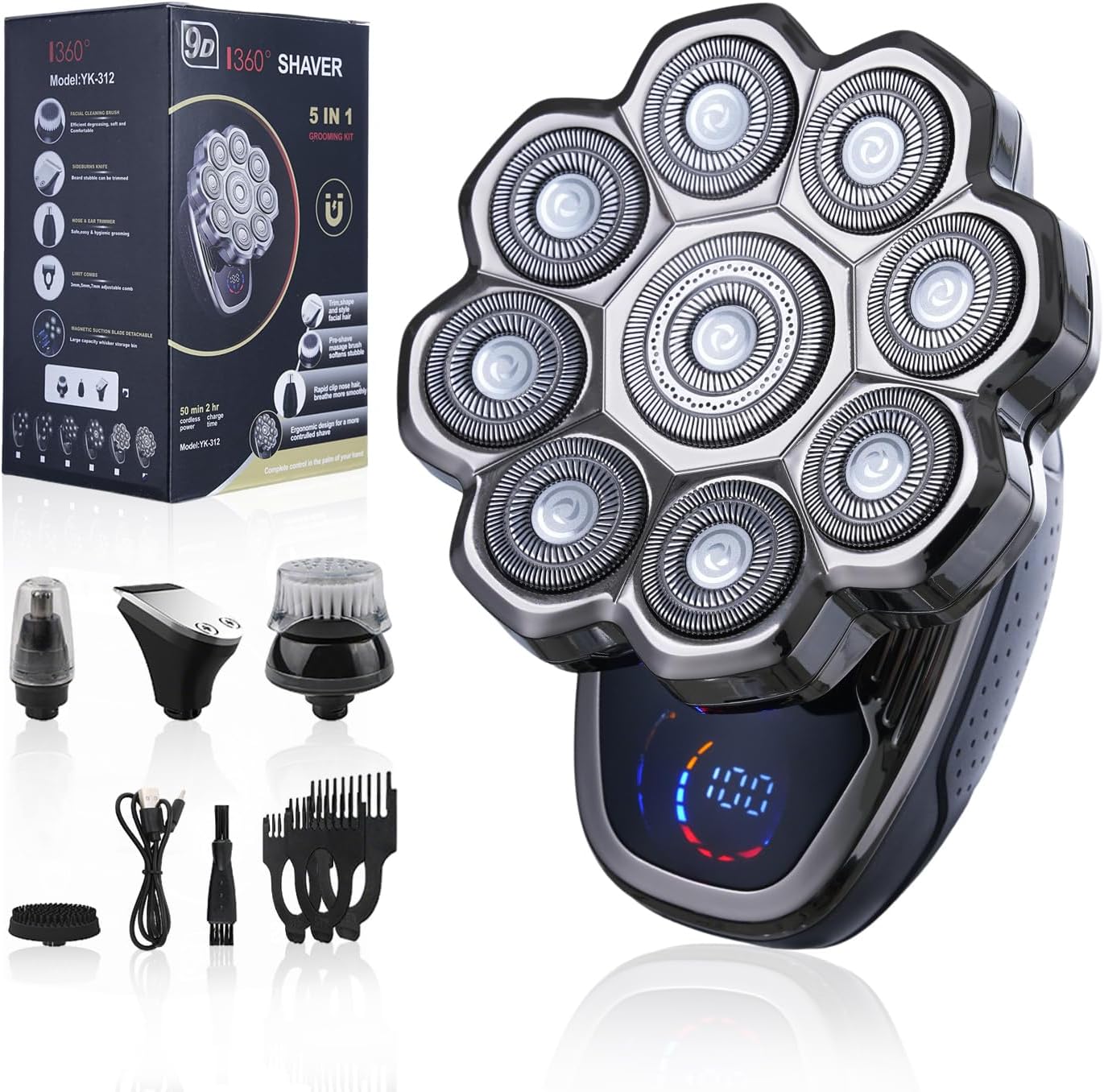 Professional Hair Clippers, Hair Cutting Machine for Men/Kids/Baby/Barber Grooming Cutter Kit, Waterproof Haircut Trimmer Set, Rechargeable Haircut Barber Trimmer Kit with Guide Combs Brush