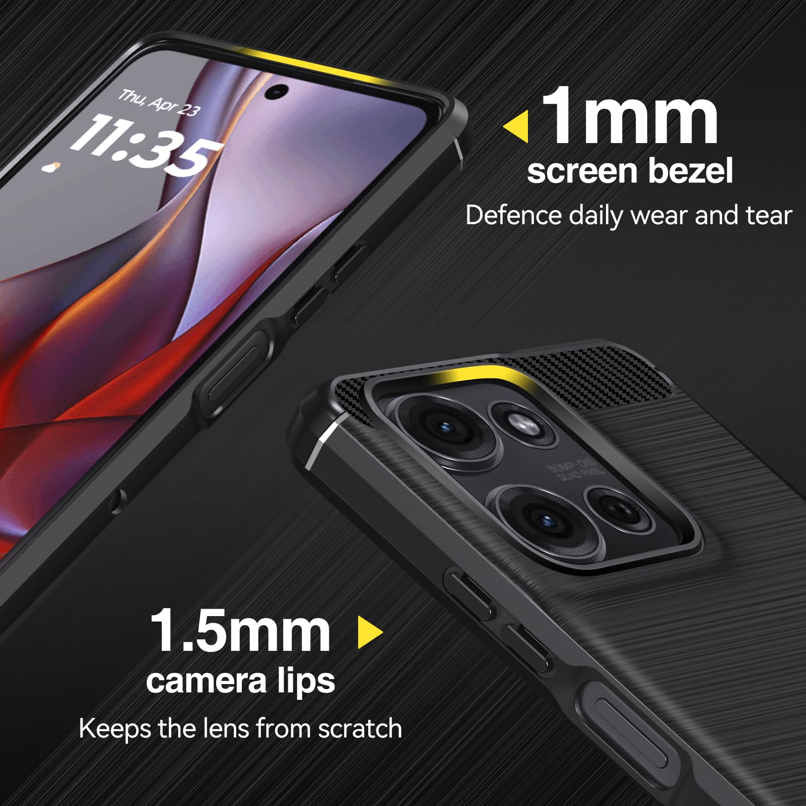 iVoler Etui do Motorola Moto G75 5G z 2 szt. szkło hartowane, [Odporny na wstrząsy wojskowy] Ochronna obudowa, cienka miękka silikonowa TPU odporna na odciski palców odporna na zarysowania obudowa,