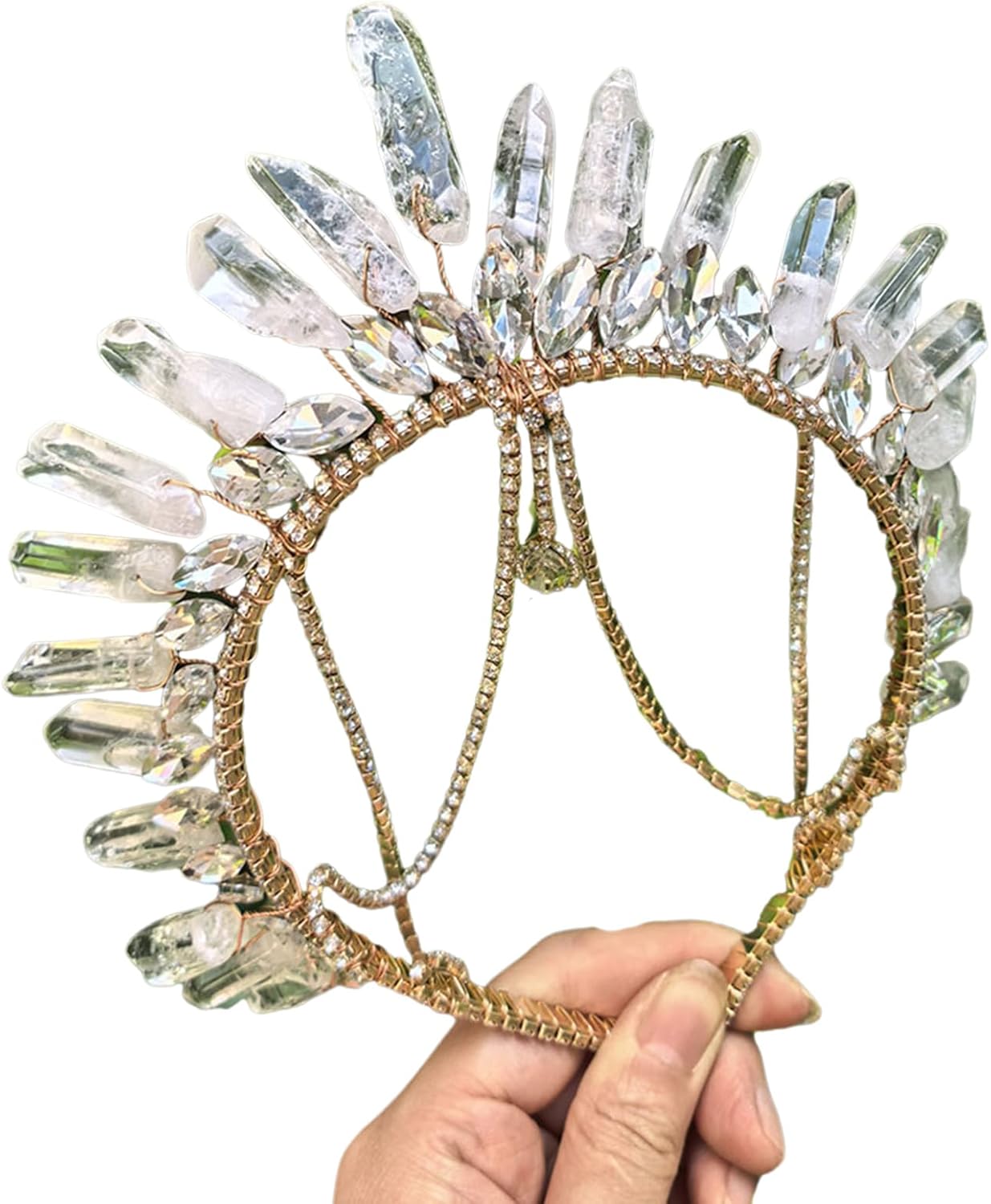 輝くクリスタルウェディングヘアフープ額hairfor花嫁のためのヘアバンドプロムとイブニングセレブレーションウェディングクラウン