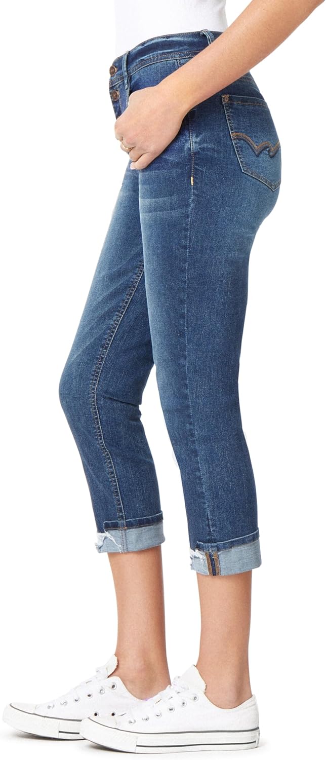 WallFlower Women's Flirty Curvy Crop Jeans High Rise Insta Stretch Denim 23.5-Inch Inseam, Sizes 0 - 24 - Image 3