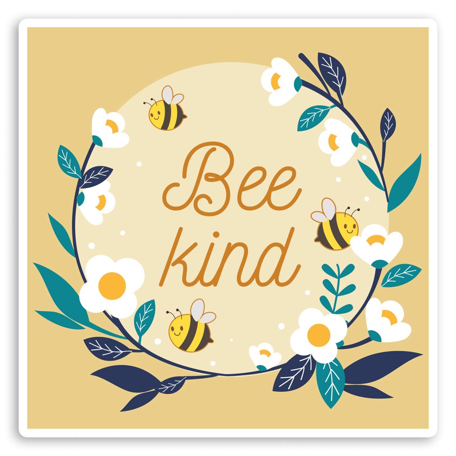 Destination Vinyl Ltd Multi 2 X 10Cm Be Kind Vinyl Stickers - Bumble Bee Positive Fun Laptop Sticker #31992 (10Cm Wide)