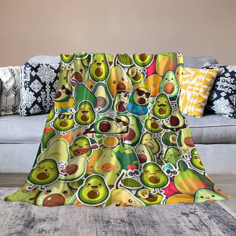 Miniatura 7 de Manta de aguacate, suave, mullida y cálida, manta pequeña de 40 x 50 pulgadas para sofá, regalo colorido y lindo para niñas y niños