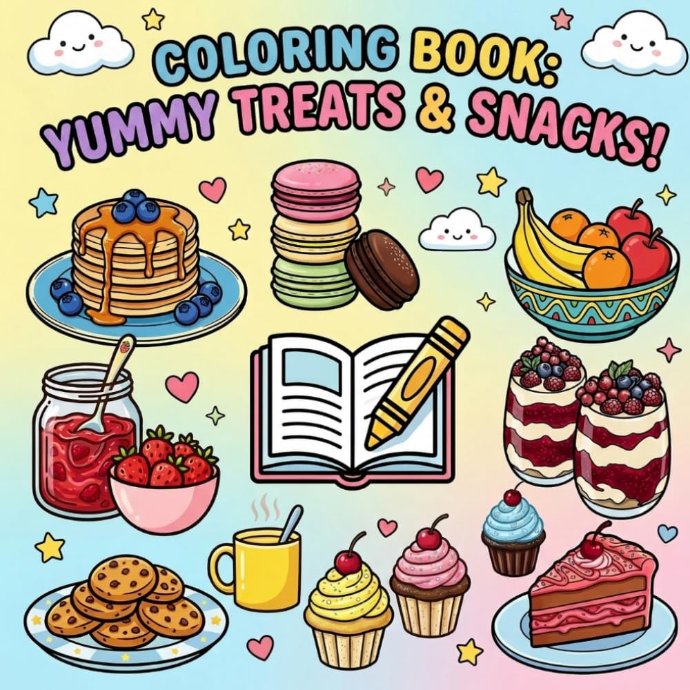 Coloring Book: Yummy Treats & Snacks!