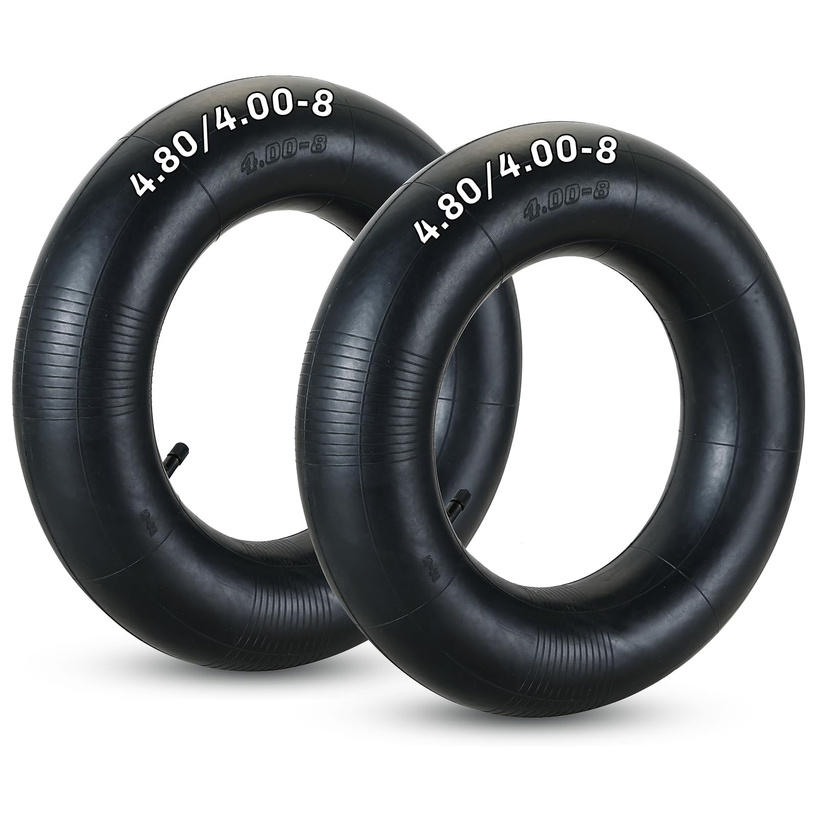 2er-Pack 4,80/4,00-8 Schlauch Mit TR13 Geradem Ventil – Für Schubkarre, Rasenmäher, Go-Kart, Anhänger & Co.
